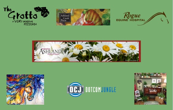 Top Row: The Gortto; Ashland Creek Press; Rouge Valley Equine Center: Ashland Chamber of COMMERCE Bottom Row: Still Standing; Dotcomjungel; inner Nature